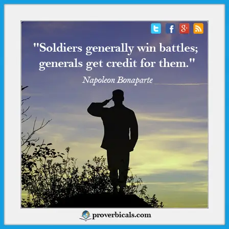 Saying about soldiers