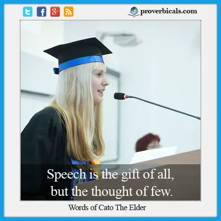 Saying about speeches