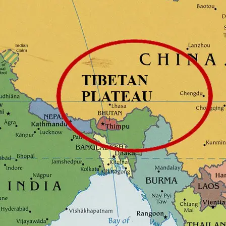 Map of the Tibetan Plateau