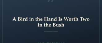 A Bird in the Hand Is Worth Two in the Bush — Proverbicals