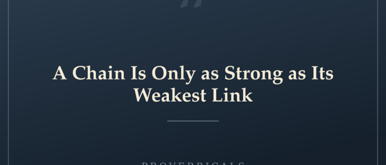 A Chain Is Only as Strong as Its Weakest Link — Proverbicals