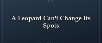 A Leopard Can't Change Its Spots — Proverbicals