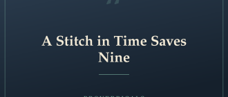 A Stitch in Time Saves Nine — Proverbicals