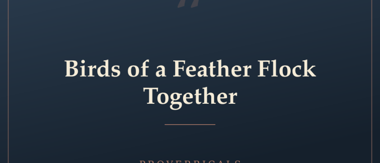Birds of a Feather Flock Together — Proverbicals