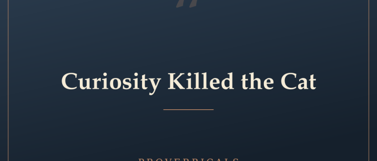 Curiosity Killed the Cat — Proverbicals