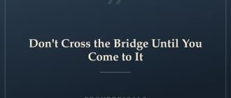 Don't Cross the Bridge Until You Come to It — Proverbicals