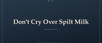 Don't Cry Over Spilt Milk — Proverbicals