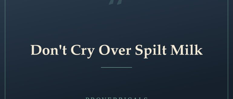 Don't Cry Over Spilt Milk — Proverbicals