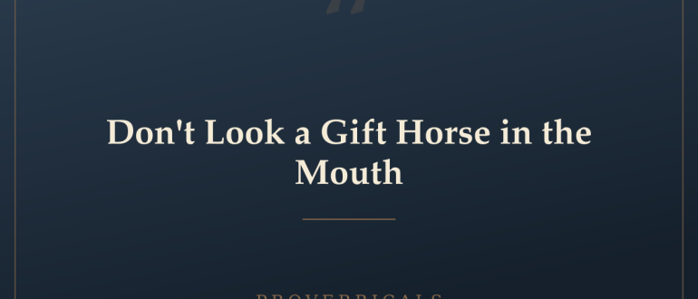 Don't Look a Gift Horse in the Mouth — Proverbicals