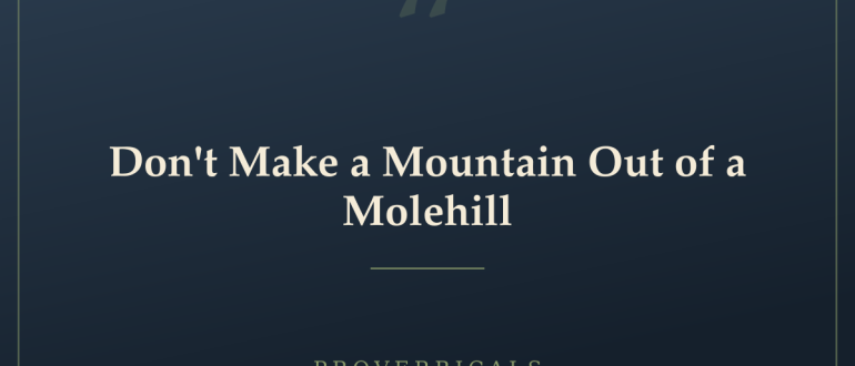 Don't Make a Mountain Out of a Molehill — Proverbicals