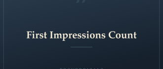 First Impressions Count — Proverbicals