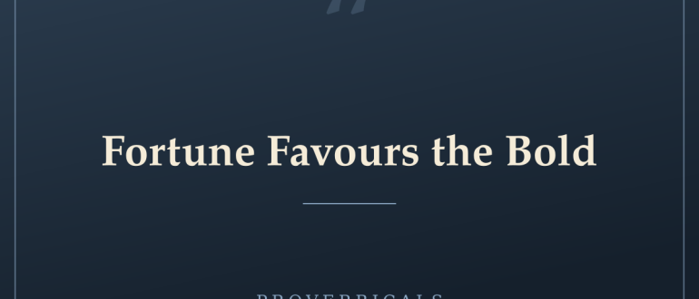 Fortune Favours the Bold — Proverbicals