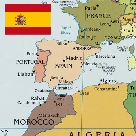 Political map of spain