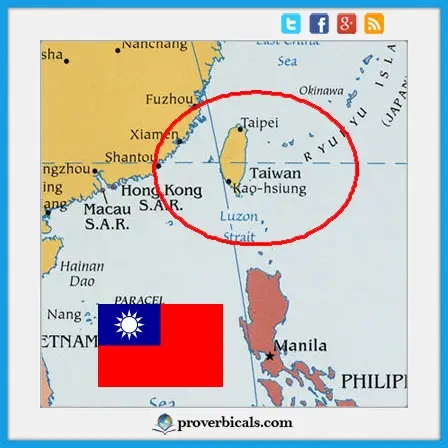 Taiwanese map & flag