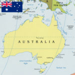 Map of Australia with Australian Flag