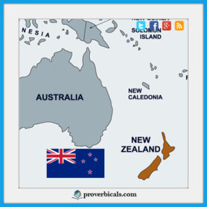 New Zealand Flag and Map