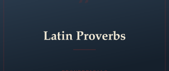 Latin Proverbs — Proverbicals