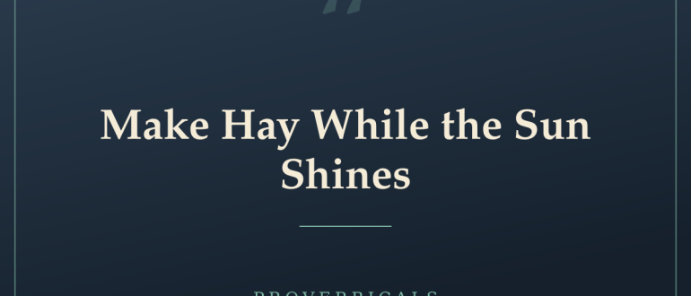 Make Hay While the Sun Shines — Proverbicals