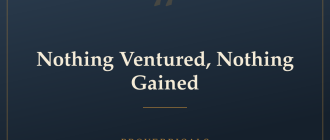 Nothing Ventured, Nothing Gained — Proverbicals