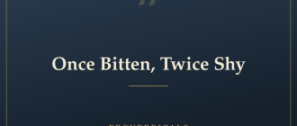 Once Bitten, Twice Shy — Proverbicals