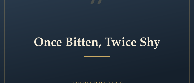 Once Bitten, Twice Shy — Proverbicals