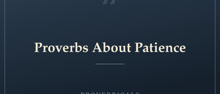 Proverbs About Patience — Proverbicals