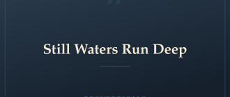 Still Waters Run Deep — Proverbicals