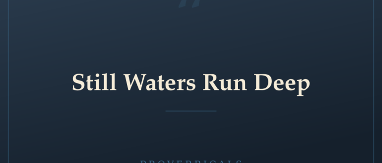 Still Waters Run Deep — Proverbicals
