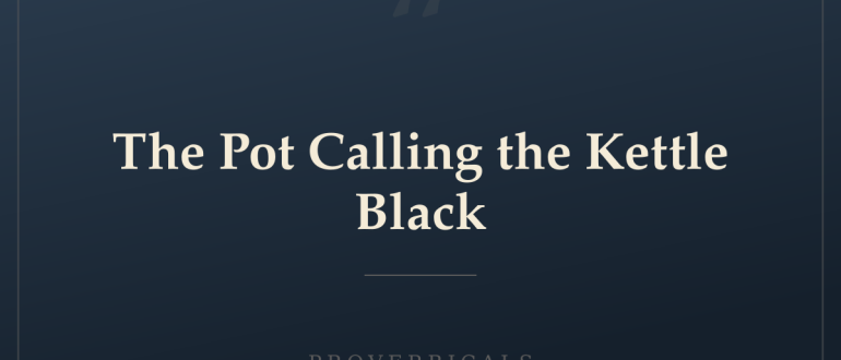 The Pot Calling the Kettle Black — Proverbicals