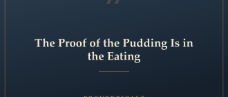 The Proof of the Pudding Is in the Eating — Proverbicals