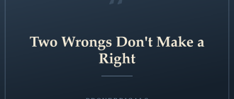Two Wrongs Don't Make a Right — Proverbicals