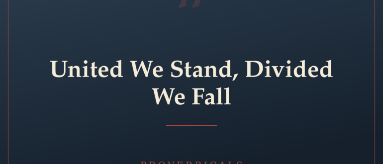 United We Stand, Divided We Fall — Proverbicals
