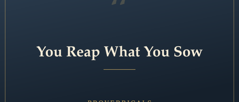 You Reap What You Sow — Proverbicals