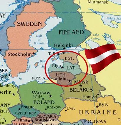 Latvian political map